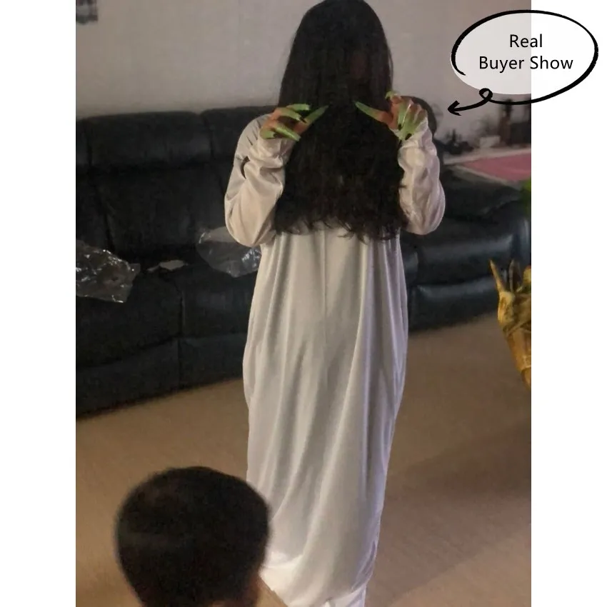 Adult Halloween Women Cosplay Costume Scary Horror Ghost Yamamura Sadako Ault Carnival Party Zombie Witch Wig Dress Cross Set