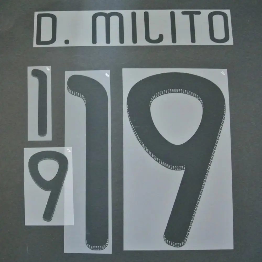 

Retro 2010 Argentina #19 D.MILITO printing nameset football number stamping patch badge