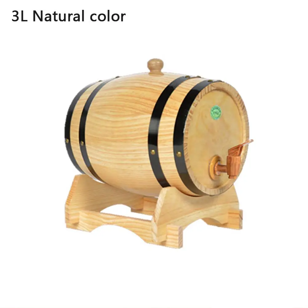 1.5L дубовая сосна бочка для хранения вина специальные бочки ведро пивные бочки для бренди Виски Бар домашняя кухня бочка для хранения вина - Цвет: natural color
