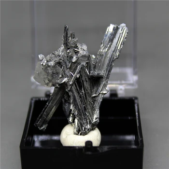 

100% Natural rare Stibnite mineral specimen stones and crystals healing crystals quartz gemstones Free mineral box
