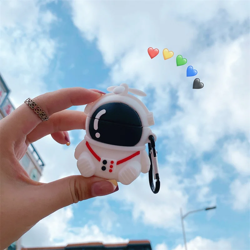 Симпатичный чехол для наушников с 3D астронавтом Airpods 1 2 pro крутой мягкий