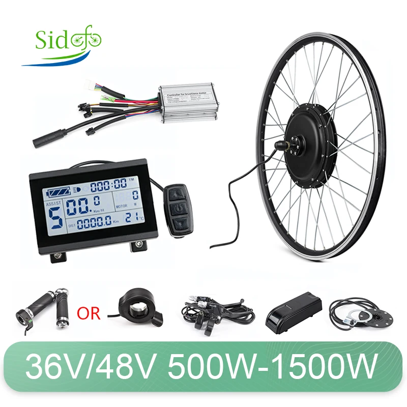 US $292.60 36V48V 500W 1000W 1500W Electric Bike Motor Wheel Front Rear 20Inch 26 Inch Strong Power BLDC Hub Motor Ebike Conversion Kit