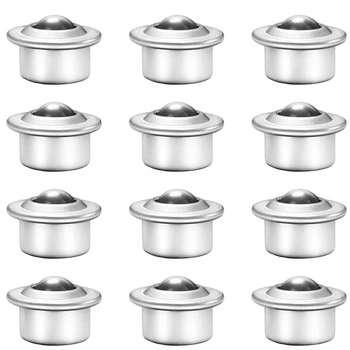 

12PCS Stainless Steel Ball Transfer Bearing Casters Universal Base Conveyor Roller Ball