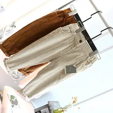 Для мужчин и женщин; детские брюки; вельветовые повседневные брюки с начесом и плотным ворсом; 19; стиль; детская одежда; Сезон Зима; для детей 3-8 лет