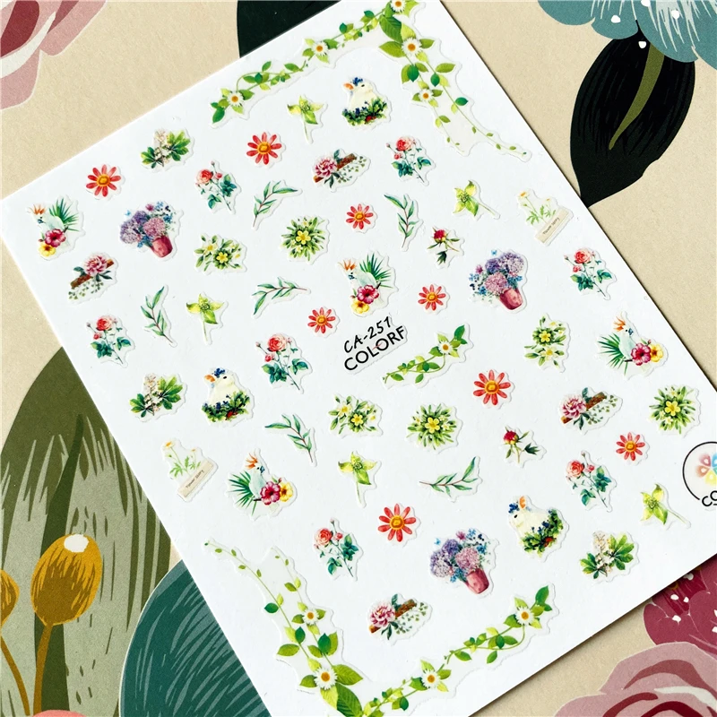 CA-211-264 Belle beauty цветок кошка Роза 3D наклейка для ногтей Наклейка для ногтей украшение для ногтей инструмент для ногтей украшение для ногтей - Цвет: CA-251