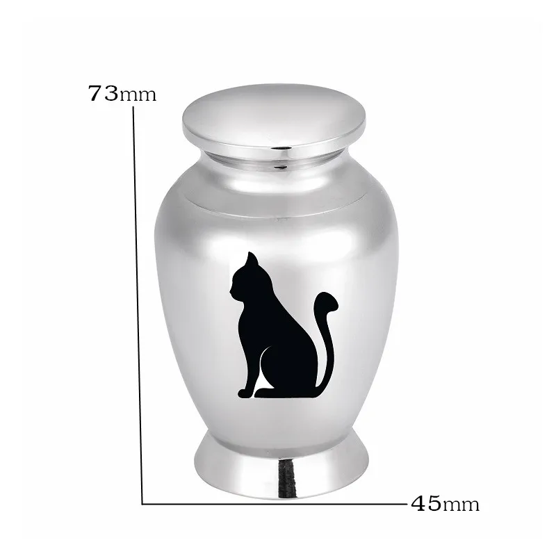 

Stainless Steel Pet Cremtion Urn,Personized Cat Urn,Always in my heart Keepsake Memorial Ashes