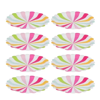 

8pcs Chic Colorful Plate Party Plates Disposable Paper Plates Party Supplies