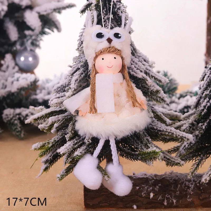 Navidad Рождественская елка автомобиль Лось декор рождество дом год висячие украшения на день рождения Noel деревянная подвеска подарок - Цвет: A7-White Glasses