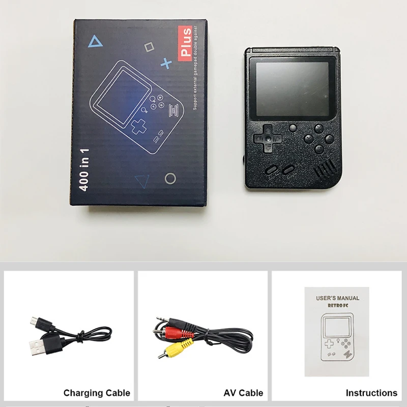 Retro Console Double Handheld Game Player Battery 3.0 Inch LCD Built-in 400 Video Games Gift for Kids Classic Videoconsolas 