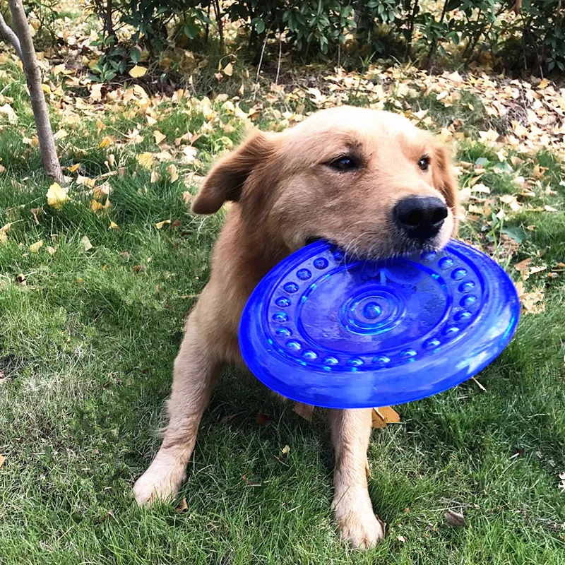 Funny Soft Rubber Pet Dog Flying Discs Saucer Toys Small Medium Large Dog Puppy Agile Training Toys Bite Resistant Flying Disk 5