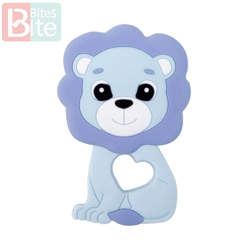 Lion Blue 6 шт., силиконовый Прорезыватель для зубов, кулон в виде лисы для соски, Товары для малышей, Силиконовые Прорезыватели для зубов, игрушки для детей, Детские Прорезыватели - Цвет: Lion Blue