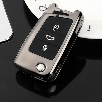 Cover chiate/telecomando per Volkswagen VW golf 7 gti mk7 r Touran Bora Caddy up accessori supporto Shell Car-Styling portachiavi - Car Key Case Cover portachiavi per Volkswagen VW golf 7 gti mk7 r Touran Bora