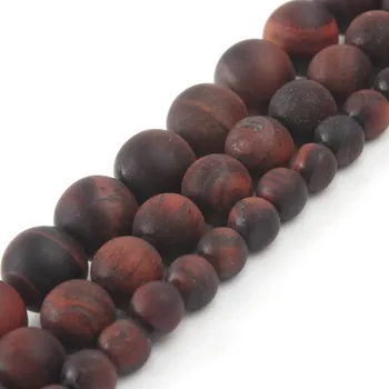 

Dull Polish Matte Red Tiger Eye Stone Beads 4/6/8/10/12mm Round Loose Beads for Jewelry Making DIY Bracelets Accessories 15 inch