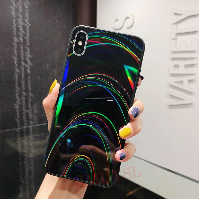 Модный чехол с лазерным радужным Зеркалом Для huawei mate 30 20 P30 Pro P20 Lite Y6 Y7 Y9 P Smart Honor 8X 10i 20i 20 Lite