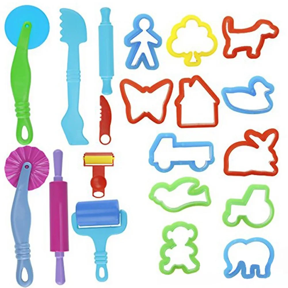 

20pcs Dough Children Clay Tool Set DIY Roller Handmade Color Mud Kit Mold Create Creativity Animal Shape Art Kids Toy Gift