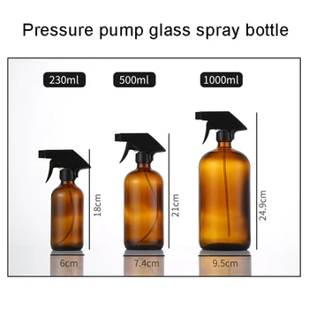 

Empty Glass Bottle Pump Dispenser Spray Bottles For Shampoo Essential Oil Refillable Container Lotion bottles 500ml
