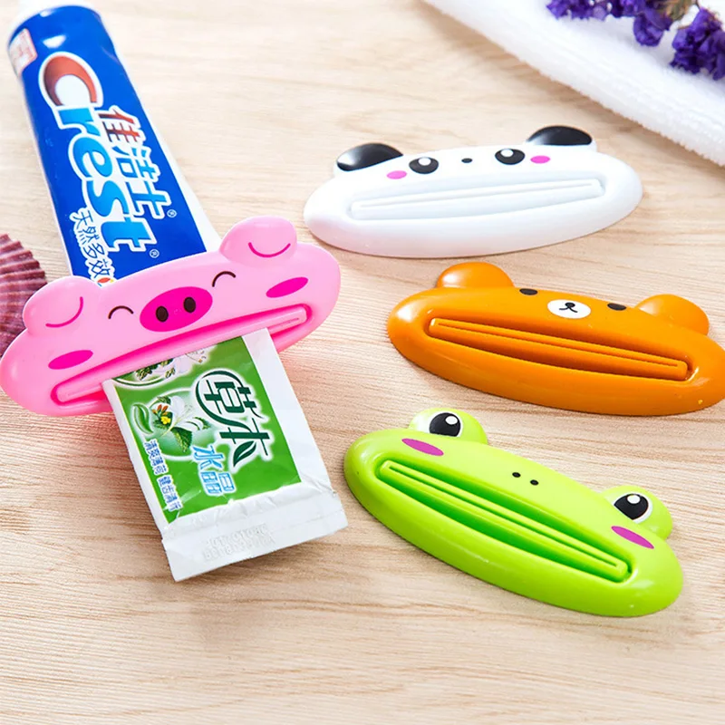 Bathroom Home Toothpaste Cute Tube Rolling Holder Squeezer Easy Cartoon Toothpaste Dispenser Accessories Piggy / Frog / Panda