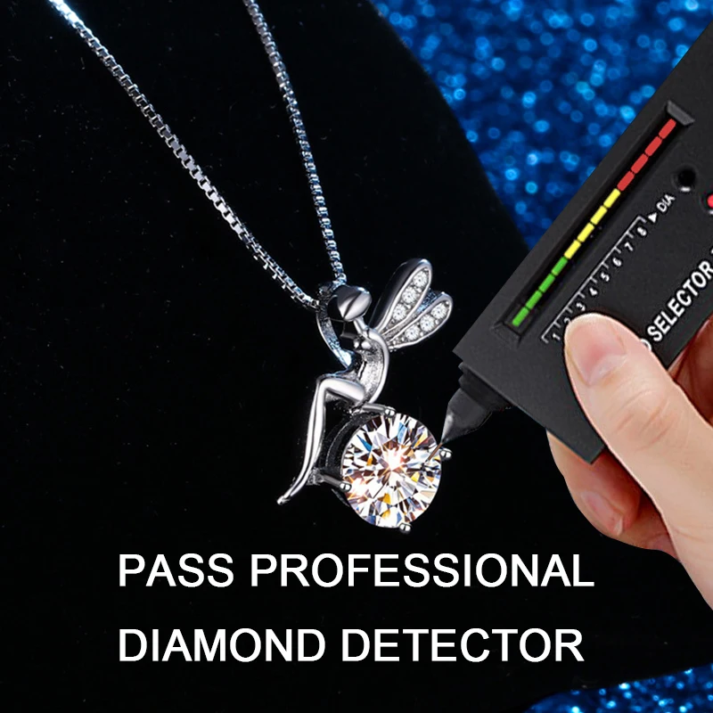 1CT Moissanite Elves Necklace For Women 925 Sterling Silver D Color VVS1 Excellent Cut Round Diamond Elf Necklace Fine Jewelry - Image 3