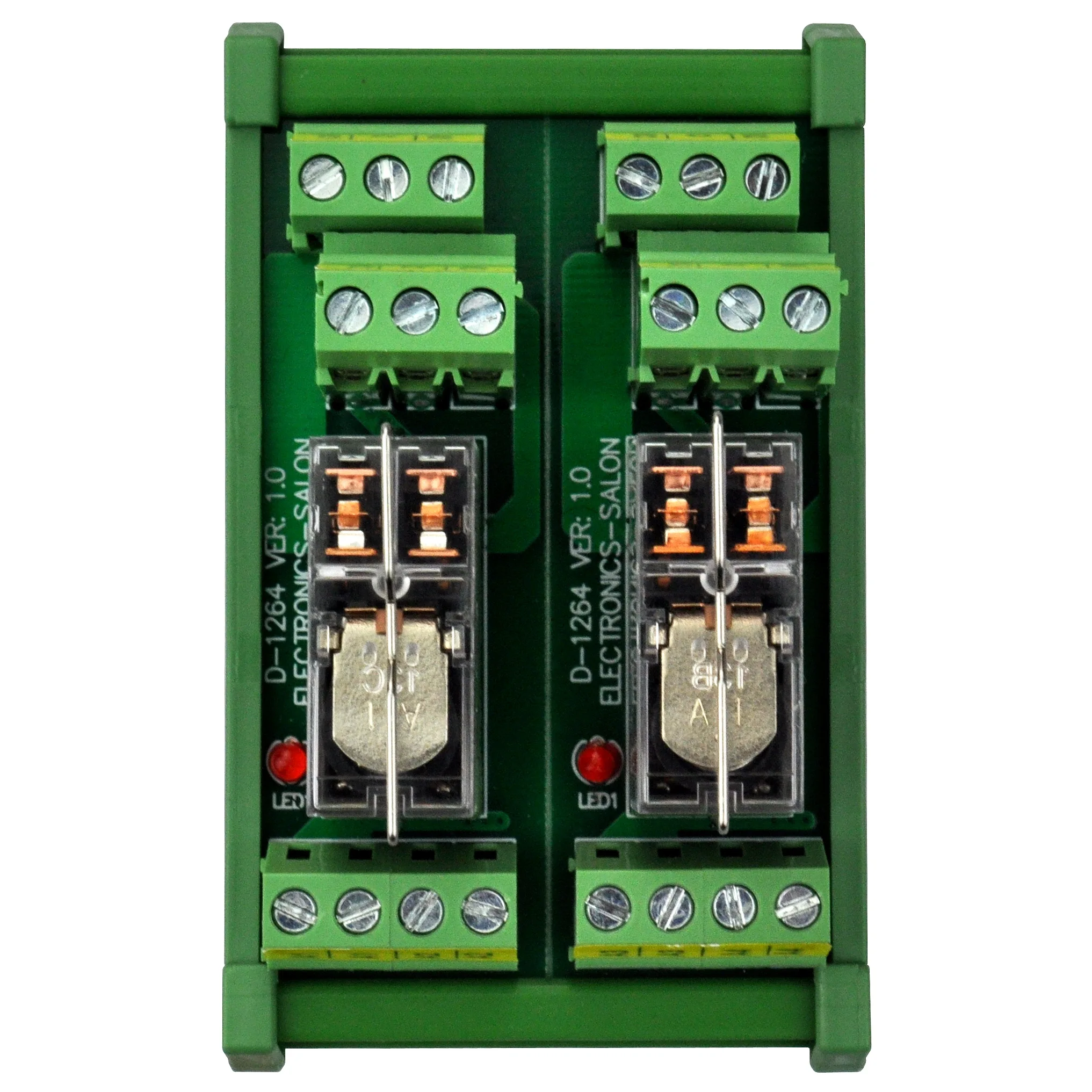 Электроника-салон DIN рейку крепление AC/DC 5V управления 2 DPDT 5Amp Подключаемый модуль интерфейса реле питания