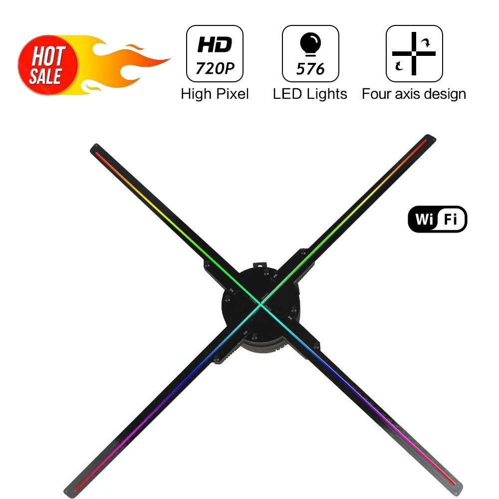 

50CM 576 lamp beads 3D Hologram Advertising Fan Projector light display holographic LED holograma wifi APP control advertisement