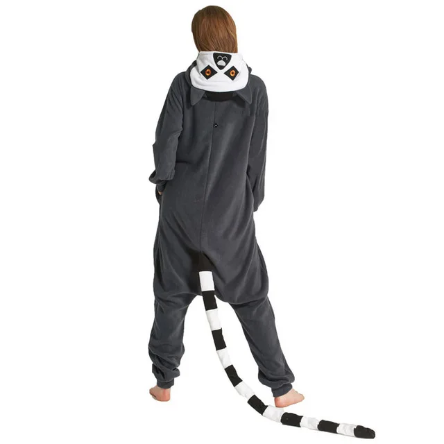 Кигуруми ЛИСА пижамы женщины мужчины взрослые пара Аниме Onesie фестиваль вечерние пижамы животных лиса с капюшоном флис единорог пижамы XL - Цвет: Long-tailed monkey