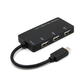 

USB C Adapter Splitter Type-C to USB 2.0 Hub PD Power Adapter Cable USB Hub 3 Port for Laptop Tablet Pro
