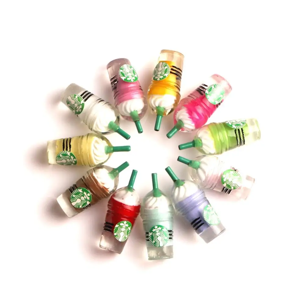 

10Pcs Resin Coffee Bottle Cups Decoration Crafts Flatback Cabochon Embellishments For Scrapbooking Kawaii DIY Accessories