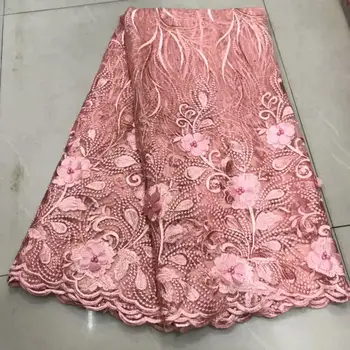 

Embroidered French Mesh Lace Fabric Latest Nigerian Lace Fabric High Quality Wedding African Lace Fabric 5 Yards 081211