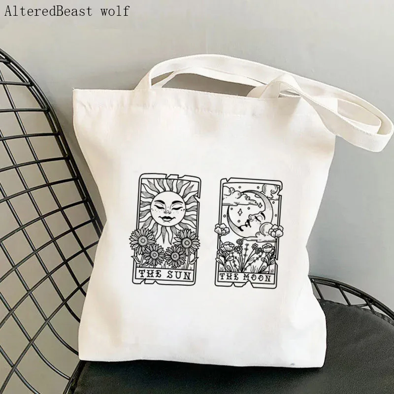 Women Shopper bag RBG Justice Tarot Printed Kawaii Bag Harajuku Shopping Canvas Shopper Bag girl handbag Tote Shoulder Lady Bag