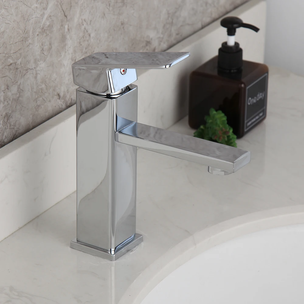 Square Bathroom Sink Faucet Single Handle Basin Faucet Wash Tap Bathroom Toilet Deck Mounted Basin Tap basin faucet bathroom faucet