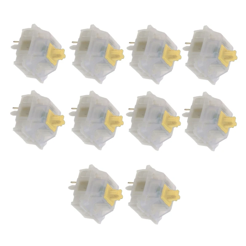

10Pcs/pack Gateron Switches 5Pin Milky Yellow Switch Mechanical Keyboard Gateron MX Switches Transparent Case fit GK61 GK64 GH60