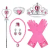 Girls Princess Costume Crown Magic Wand Necklace Earrings Set Necklace Gloves Accessories Beauty Sets Christmas Party Gift 1