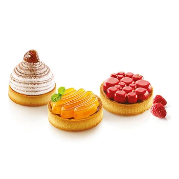 

8pcs Round Shape Cake Mold Mousse Circle Cutter Decorating Tool French Dessert DIY Perforated Ring Non Stick Bakeware Tart
