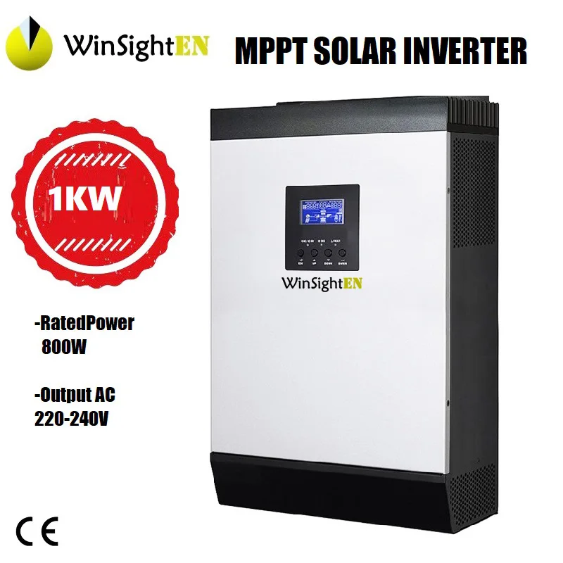 MPPT инвертор для солнечной батареи 1KVA 1000 Вт Чистая синусоида Инвертор 25А решетки инвертор 220 В Гибридный инвертор 20A AC зарядное устройство