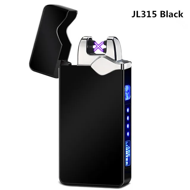 Jl315 black Импульсная электрическая зажигалка с подключением к USB ветрозащитная Зажигалка для сигарет плазменная дуговая Зажигалка зарядная зажигалка аксессуары для курения гаджеты для мужчин - Цвет: Jl315 black