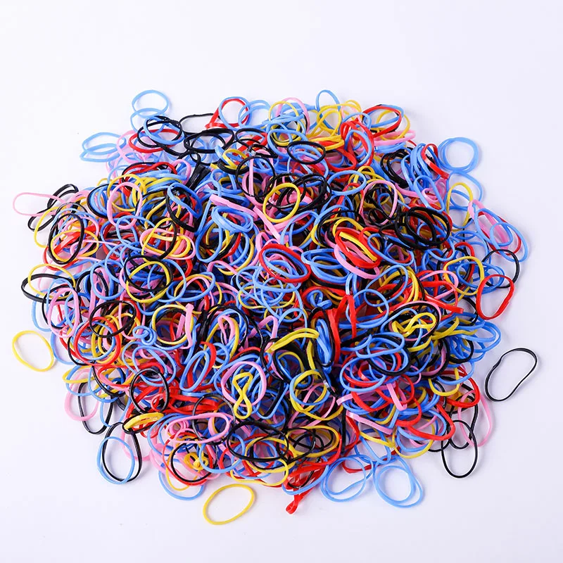 500Pcs/Pack Colorful Small Disposable Hair Bands Scrunchie Girls Elastic Rubber Band Ponytail Holder Hair Accessories Hair Ties