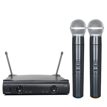 

ABKT-Professional Wireless microphone 2 Handheld Transmitter Bodypack Headset microphone Beltpack VHF Wireless Minifone U-101 EU