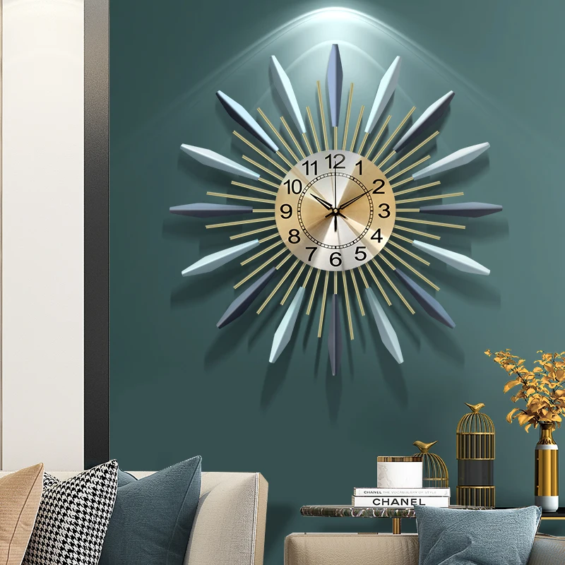 

Large Modern Wall Clock Metal Simple Luxury Golden Silent Living Room Art Wall Clock Reloj De Pared Moderno Home Decor MM60WC