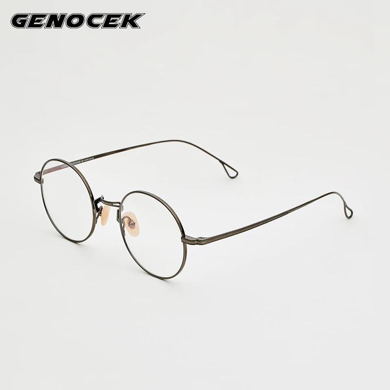 

Pure Titanium Round Optical Glasses Frame Men Women Luxury Vintage Myopia Prescription Eyeglasses Frame 2020 New Korea Eyewear