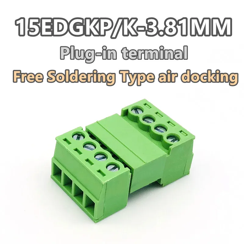 1Set/10Set LOT 15EDGKP  3.81 15EDG 15EDGK PCB 2PIN/3/4/5/6/7/8/9/10-24PIN Connector Plug-In Male Female Pluggable Terminal Block