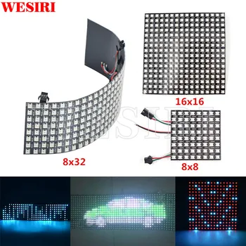 

WESIRI 8x8 16x16 8x32 Pixels SK6812 WS2812B Individually Addressable Digital Flexible LED Panel Pixels Screen GyverLamp DC5V