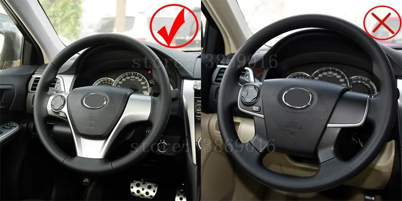 Качественный хром рулевое колесо с отделкой Lnterior Отделка пайетками, приборной панели Накладка для Toyota Camry 2012 2013