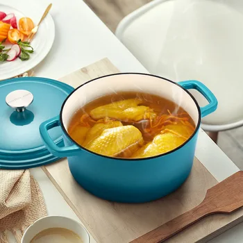 

Kitchen Enameled Non-stick Cast Iron Cookware Oven Pot with Dual Handles Heating Soup Pot Stockpot Sauce Pan Kitchen Cookware