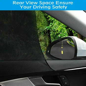 

4Pcs set Window Sunshade Car Side Sun Shade Mesh Shield UV Protection Black