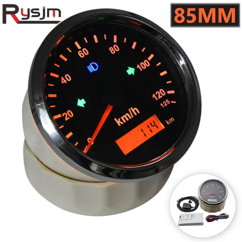 Универсальный спидометр 85 мм 125 км/ч Предупреждение км/ч|Спидометры| |