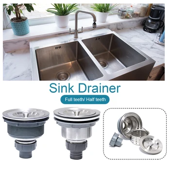 

Deep Garbage Kitchen Accessories Stopper Filter Sink Drainer Basin Stainless Steel Strainer Assembly Waste Basket Sealing Lid