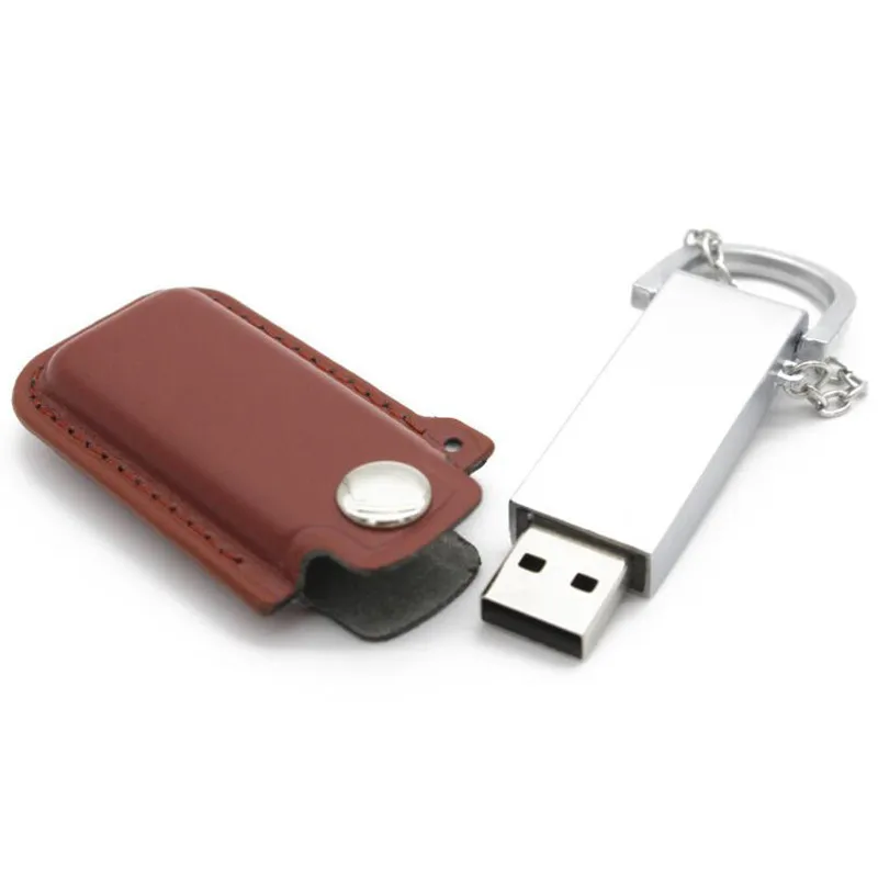 Корабль usb 2,0 Мода 2 цвета кожаный USB флэш-накопитель 4 ГБ 8 ГБ оперативной памяти, 16 Гб встроенной памяти, 32GB брелок флеш-накопитель 32GB флэш-карта памяти, Флеш накопитель - Цвет: brown