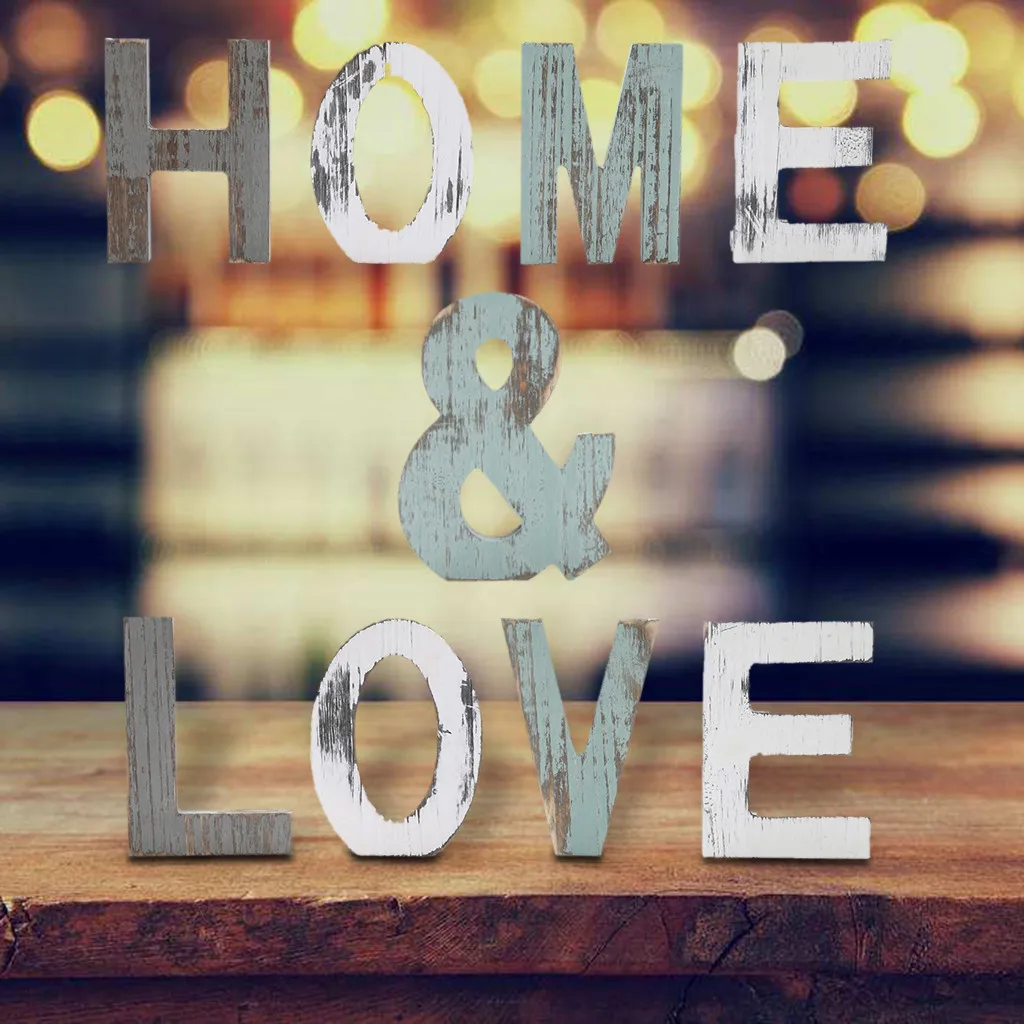 Из дерева в деревенском стиле LOVE & HOME декоративный знак стоящий вырез слово Декор