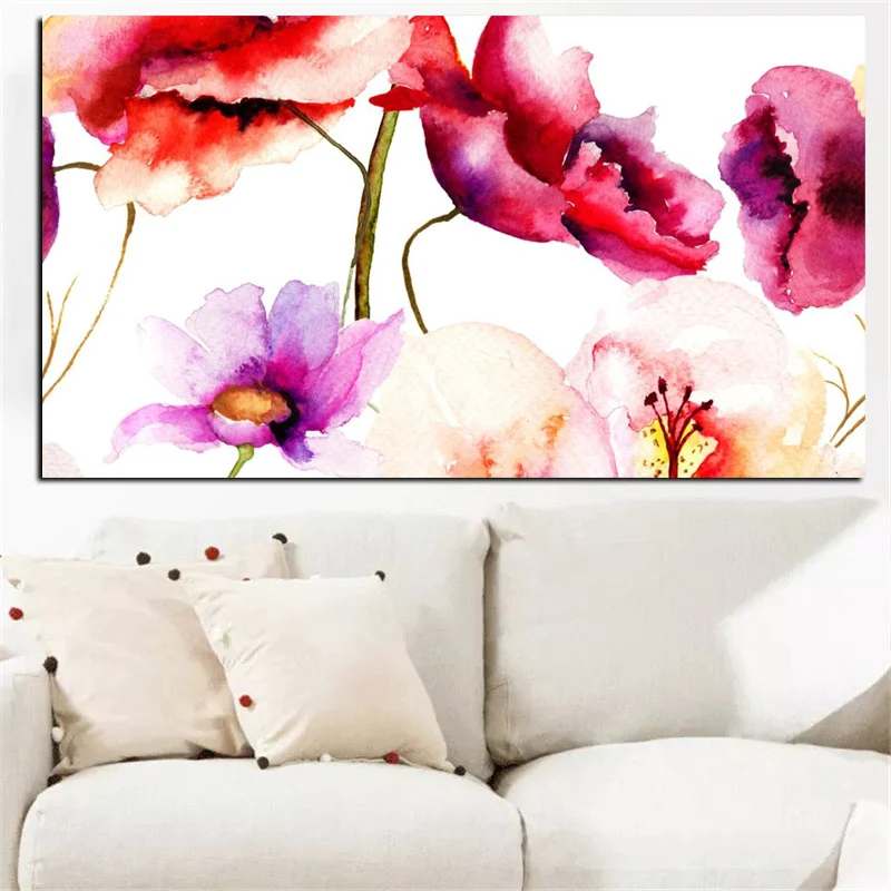 Abstract colorful Floral Flower diy handwork embroidery diamond painting Modern Minimalist Alpine Orchid Poster Wall Art