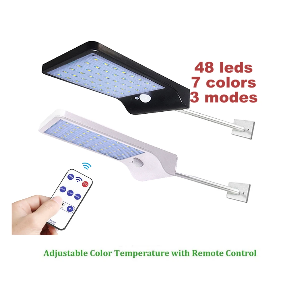 

remote 48/36 LED Solar Power Street PIR Infrared Motion Sensor Wall Lamp Energy Saving Waterproof Outdoor Garden Security